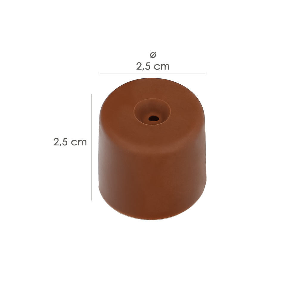 Tope puerta atornillar - Realizado en goma. - Color: Marron - Para su correcta colocaci&oacute;n es necesario el uso de tornillo. MEDIDAS
